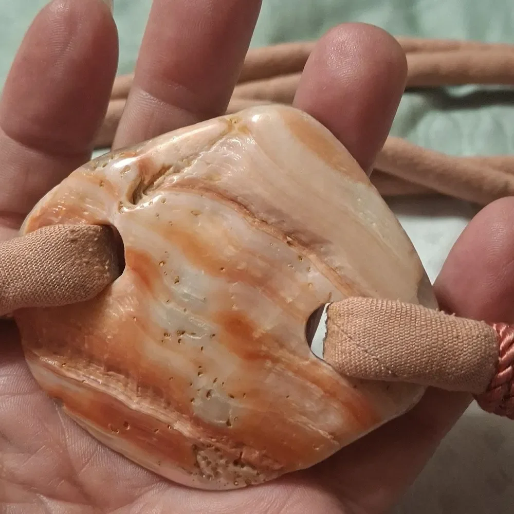 Salmon Belt with Shell Detail
